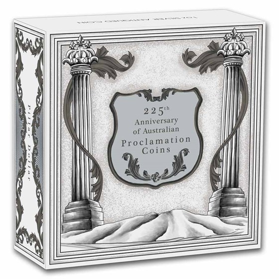 2025 AUS 1 oz Silver Pillar Dollar Antiqued (Box, COA)