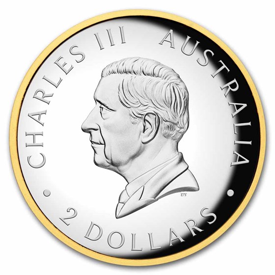 2025 AUS 2 oz Silver Gilded Australian Kookaburra Proof (HR)