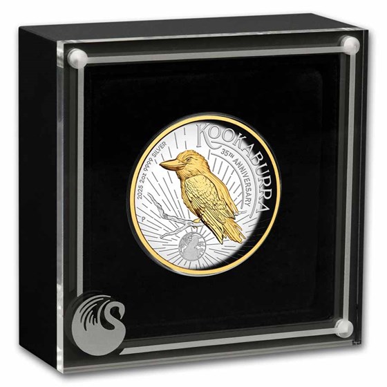 2025 AUS 2 oz Silver Gilded Australian Kookaburra Proof (HR)
