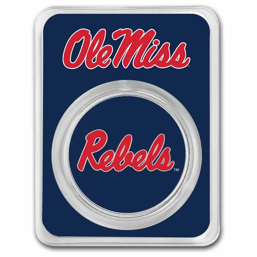University of Mississippi 1 oz Silver Colorized Round (in TEP)