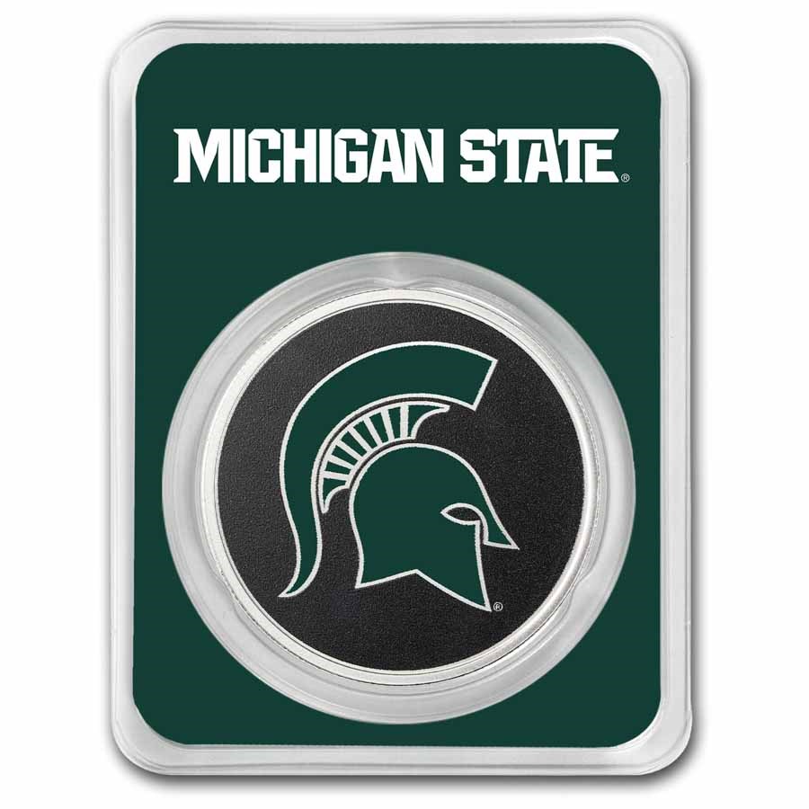 Michigan State University 1 oz Silver Colorized Round (in TEP)