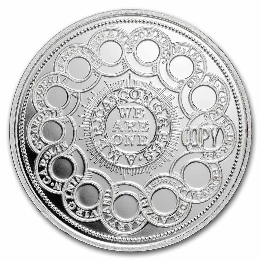 1 oz Silver Proof - 1776 Continental Currency Dollar Coin (w/Box)
