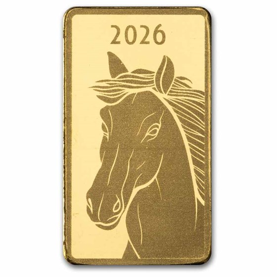 1 gram Gold Bar - 2026 APMEX Year of the Horse (TEP, Series 2)