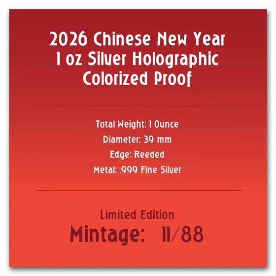 1 oz Silver CNY Holographic Proof - 2026 Year of the Horse