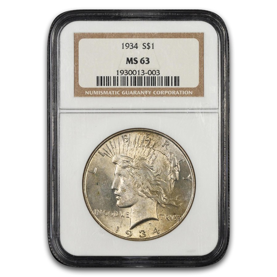 1934 Peace Dollar MS-63 NGC