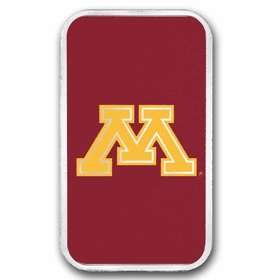 University of Minnesota 1 oz Silver Colorized Bar (in TEP)