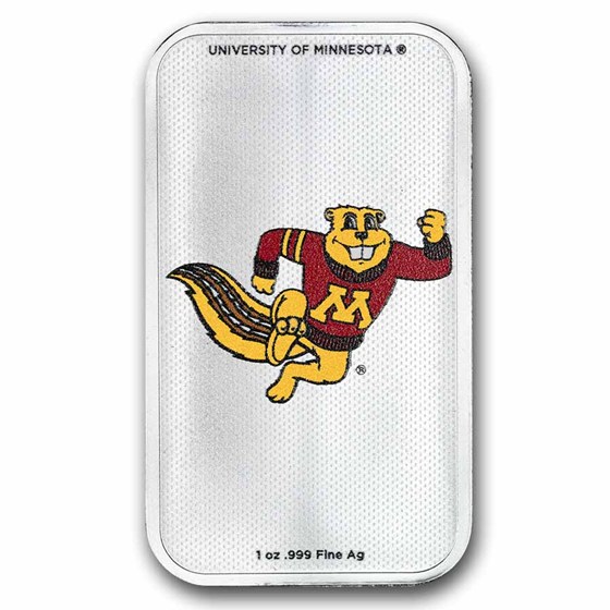 University of Minnesota 1 oz Silver Colorized Bar (in TEP)