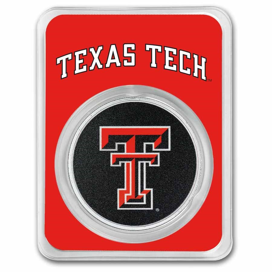 Texas Tech University 1 oz Silver Colorized Round (in TEP)