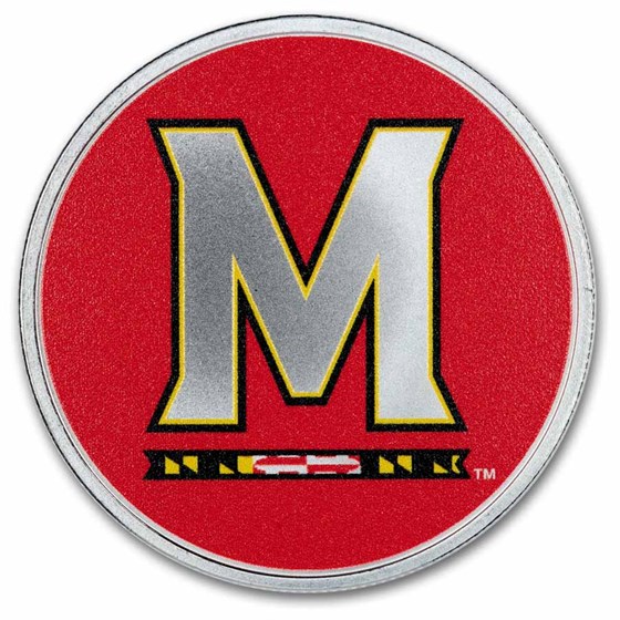 University of Maryland 1 oz Silver Colorized Round (in TEP)