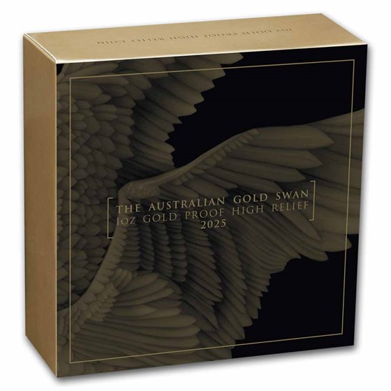 2025 Australia 1 oz Gold Swan Proof (HR, w/Box &amp; COA)