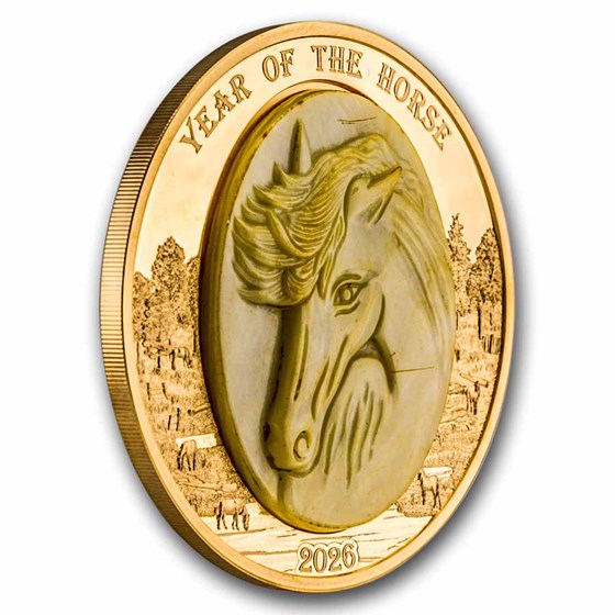 2026 Solomon Isl. 5 oz Gold Mother of Pearl Year of the Horse