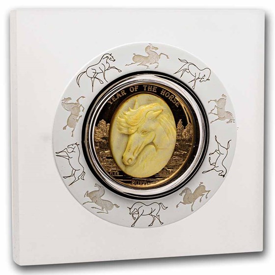 2026 Solomon Isl. 5 oz Gold Mother of Pearl Year of the Horse