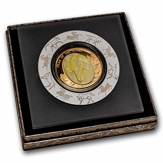 2026 Solomon Isl. 5 oz Gold Mother of Pearl Year of the Horse