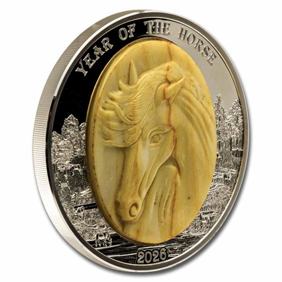 2026 Solomon Isl. 5 oz Silver Mother of Pearl Year of the Horse
