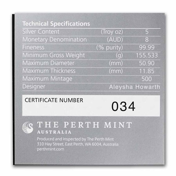 2025 Australia 5 oz Silver Swan PR-70 PCGS HR (FS, Swan Label)