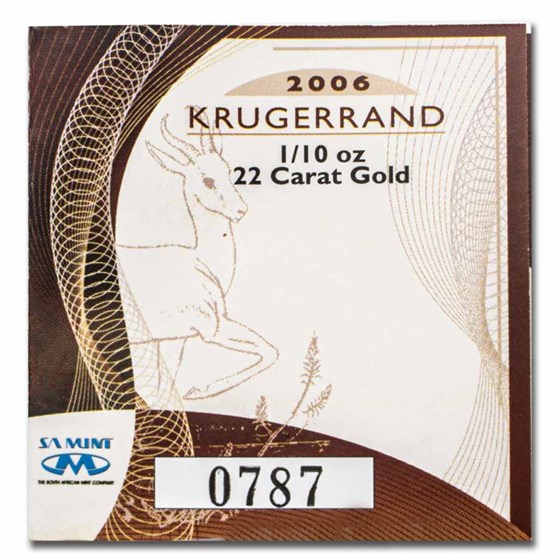 2006 South Africa 1/10 oz Proof Gold Krugerrand (w/ Box &amp; COA)
