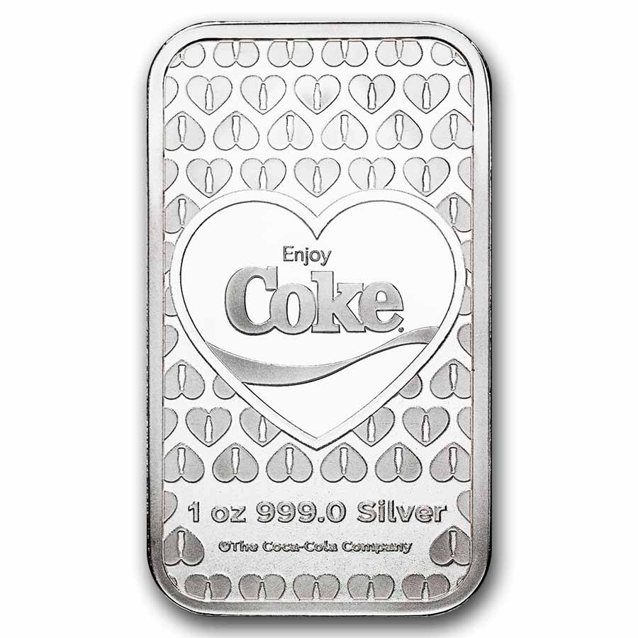 Coca-Cola® 1 oz Silver Enjoy Coke® Colorized Bar (in TEP)