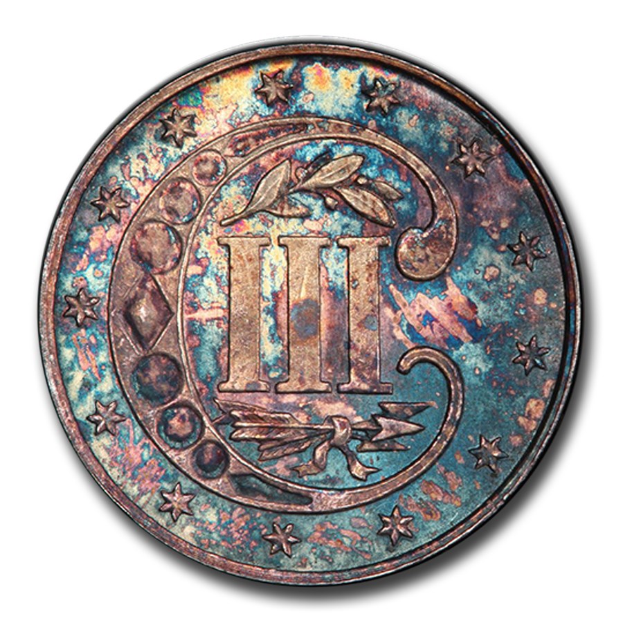1869/8 Three Cent Silver MS-67 PCGS