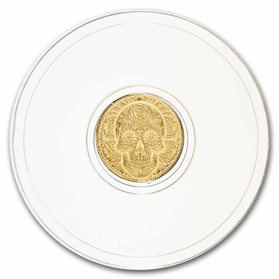 1/200 oz Gold Round: Day of the Dead Rose Skull - MPM