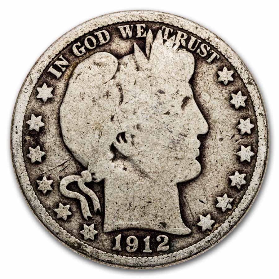 1912-D Barber Half Dollar 20-Coin Roll Avg Circ