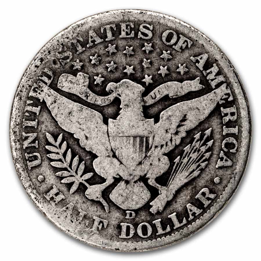 1912-D Barber Half Dollar 20-Coin Roll Avg Circ