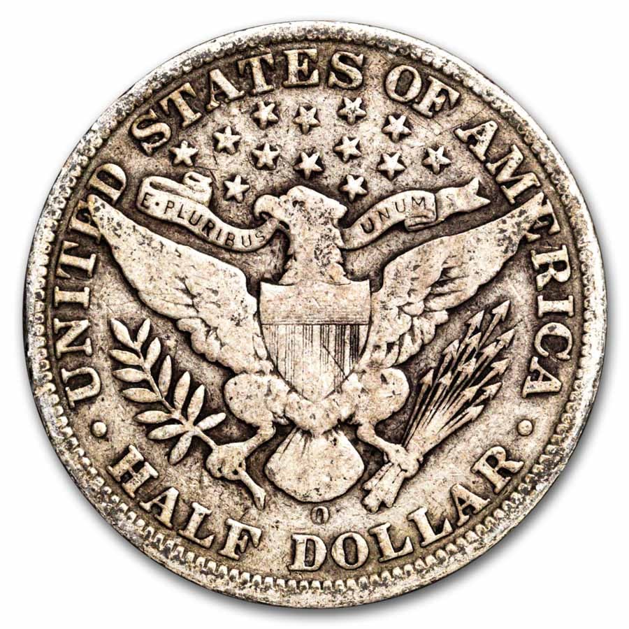 1908-O Barber Half Dollar 20-Coin Roll Avg Circ