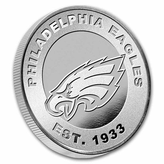 NFL Philadelphia Eagles 1 oz Silver Round (w/Box)