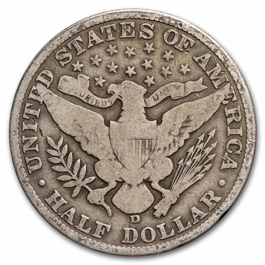 1906-D Barber Half Dollar 20-Coin Roll Avg Circ