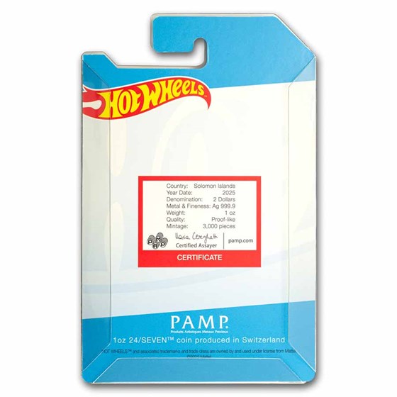 2025 PAMP Hot Wheels™ 24/Seven™ Shaped &amp; Colorized Coin