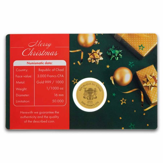 Coca-Cola® 1/1000 oz Gold Santa Coin in Card