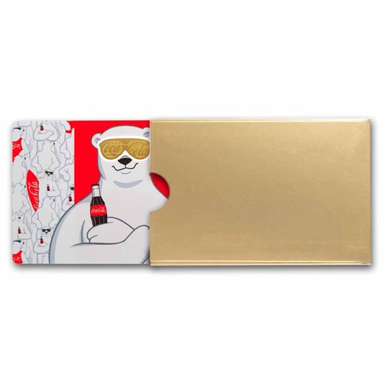 Coca-Cola® 1/1000 oz Gold Polar Bear in Sunglasses Shaped Coin