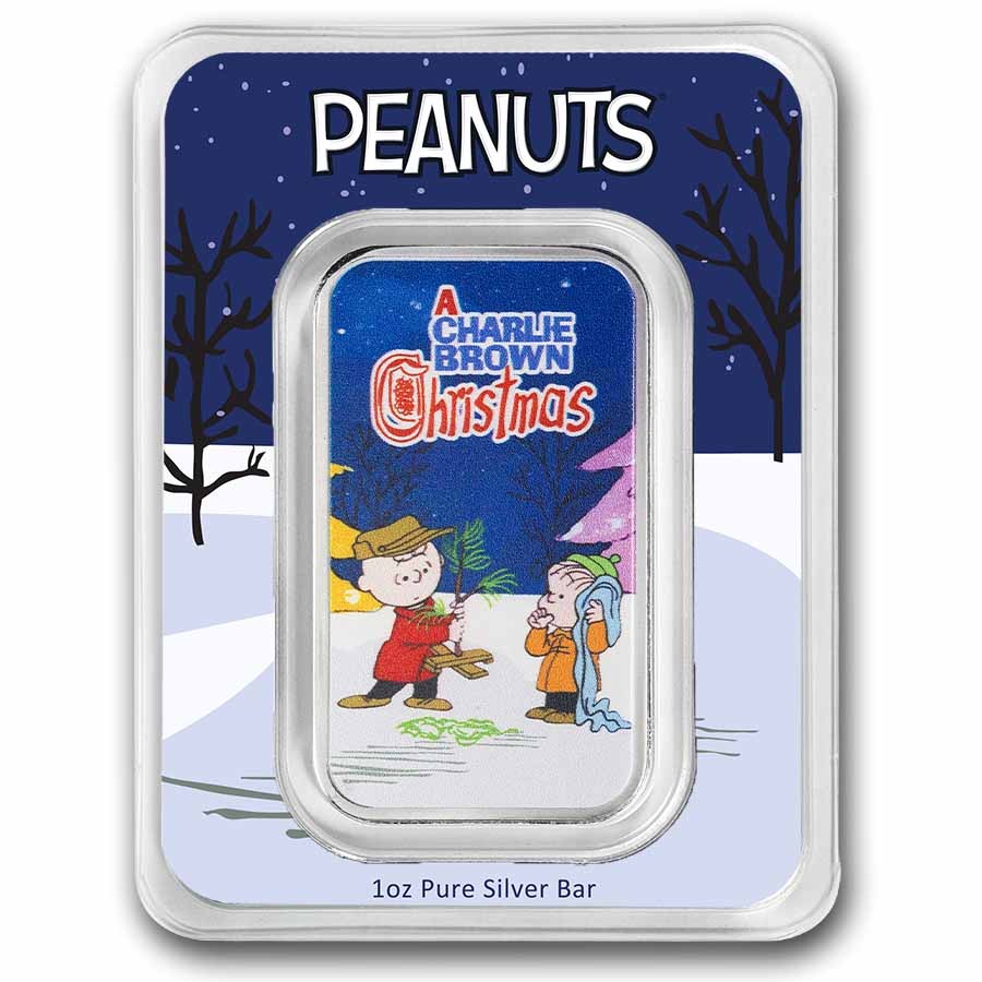 Peanuts® 60th A Charlie Brown Christmas 1 oz Colorized Silver Bar