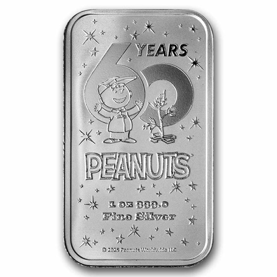 Peanuts® 60th A Charlie Brown Christmas 1 oz Colorized Silver Bar