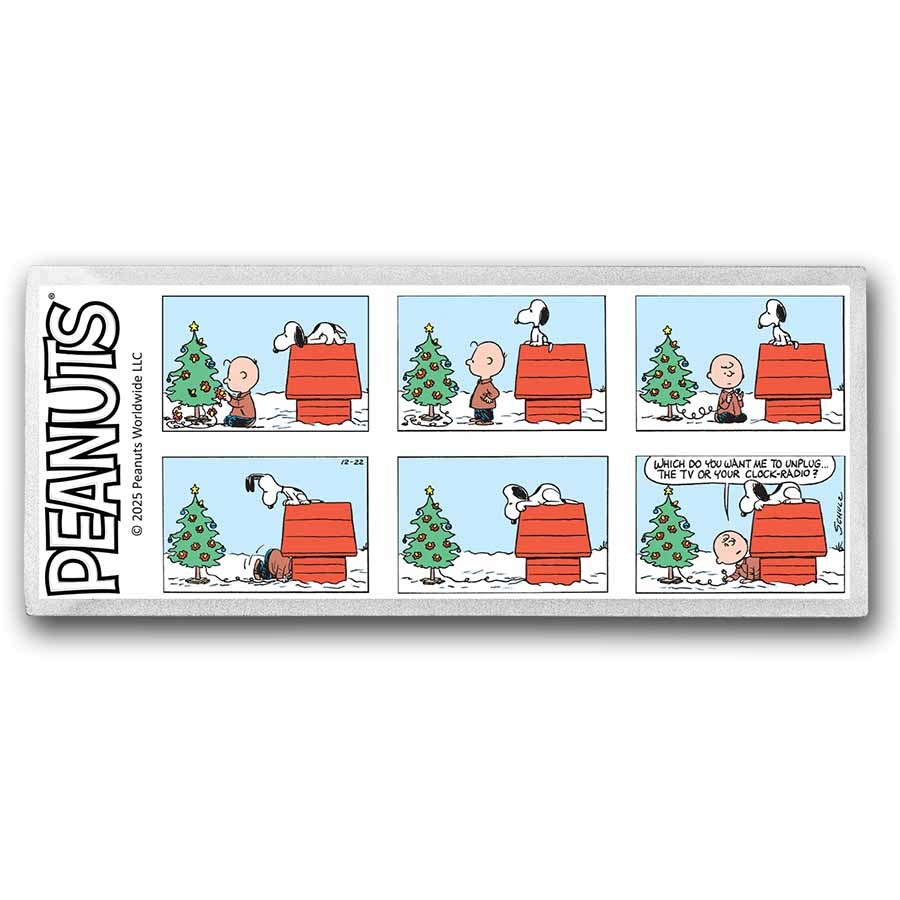 Peanuts® Snoopy & Charlie Brown Christmas Comic 4 oz Silver Bar