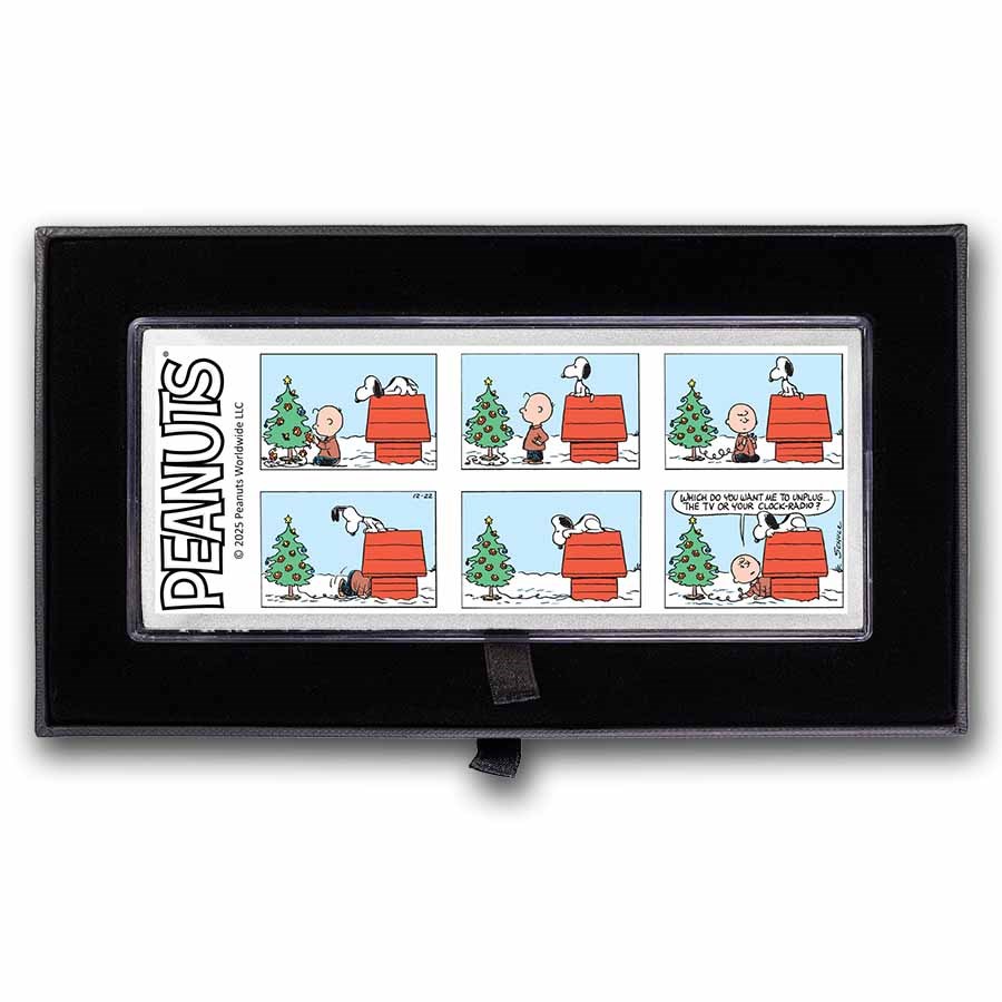 Peanuts® Snoopy & Charlie Brown Christmas Comic 4 oz Silver Bar