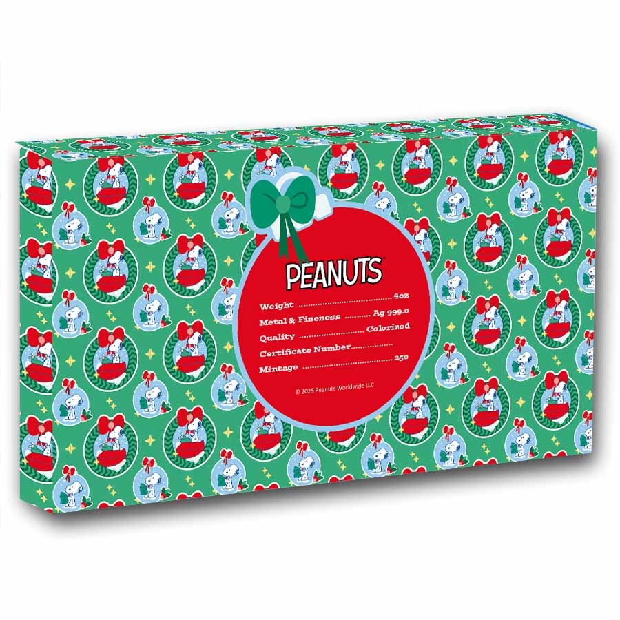 Peanuts® Snoopy & Charlie Brown Christmas Comic 4 oz Silver Bar