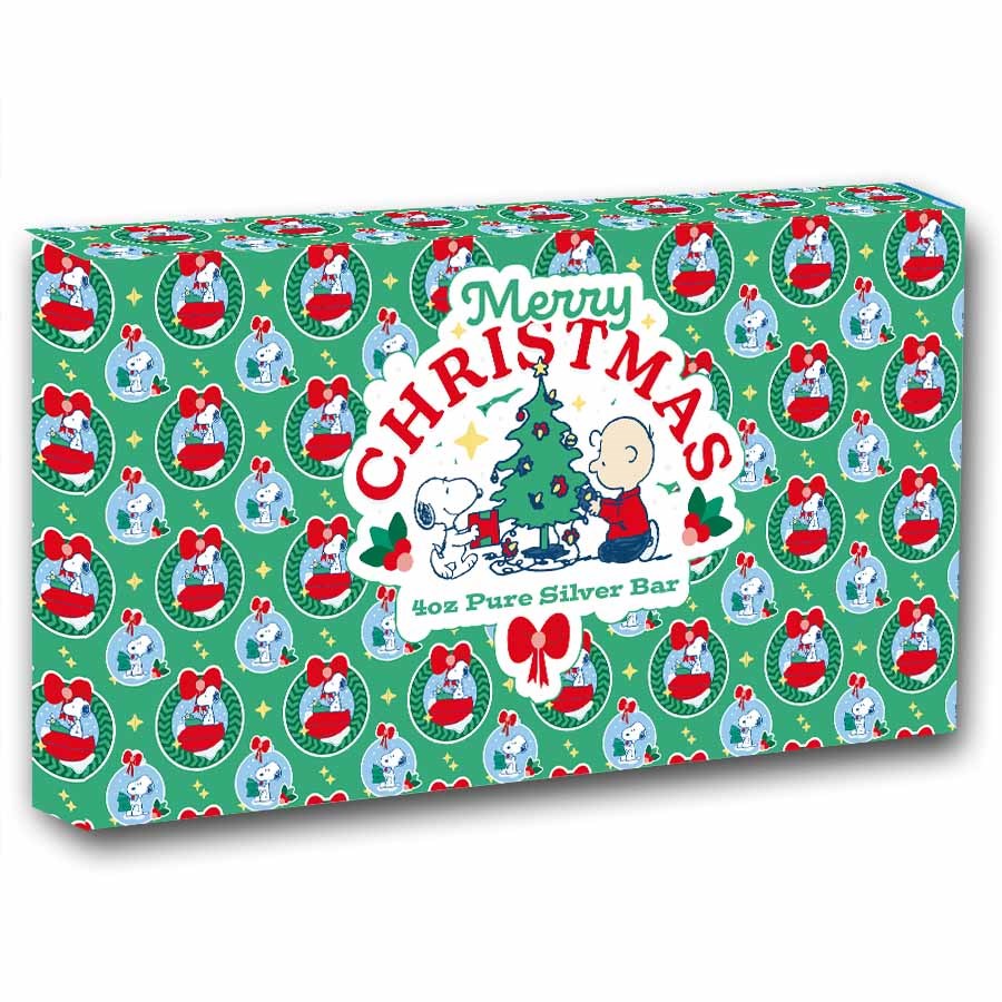 Peanuts® Snoopy & Charlie Brown Christmas Comic 4 oz Silver Bar