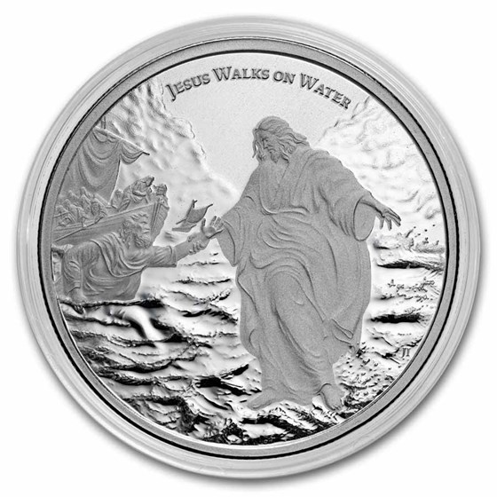 2026 Niue 1 oz Silver Wonders of Christ: Walking on Water BU
