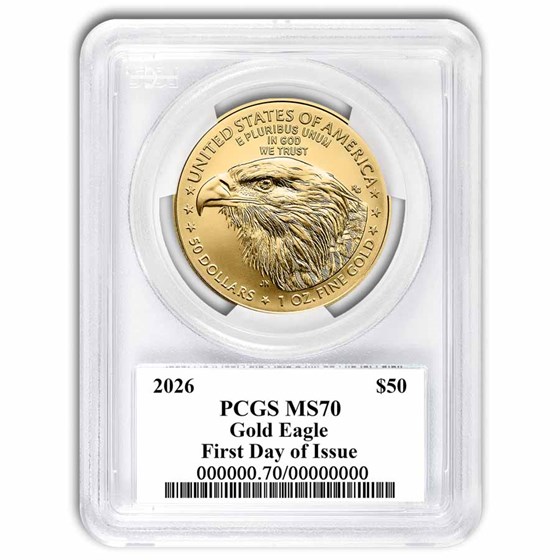 2026 1 oz American Gold Eagle MS-70 PCGS (FDI, Black Label)