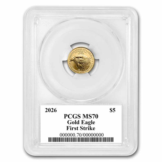 2026 1/10 oz American Gold Eagle MS-70 PCGS (FirstStrike®, Black)