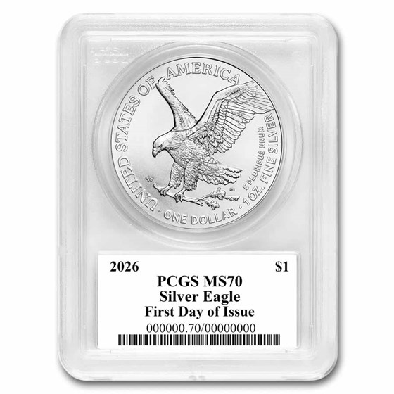 2026 American Silver Eagle MS-70 PCGS (FDI, Black Label)