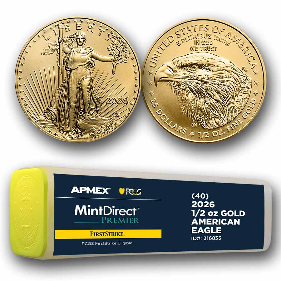 2026 1/2 oz American Gold Eagle (MD® Premier + PCGS FS® Tube) 2026 1/2 oz American Gold Eagle (MD® Premier + PCGS FS® Tube)
