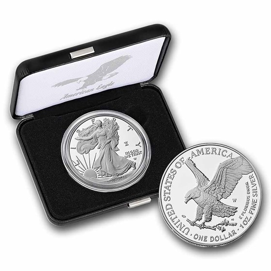 2026-W 1 oz Proof American Silver Eagle (w/Box &amp; COA, Dual Date)