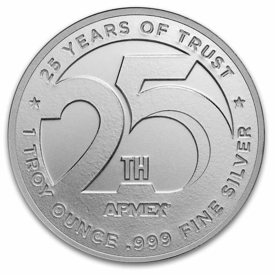 1 oz Silver Round - APMEX 25th Anniversary (in TEP)
