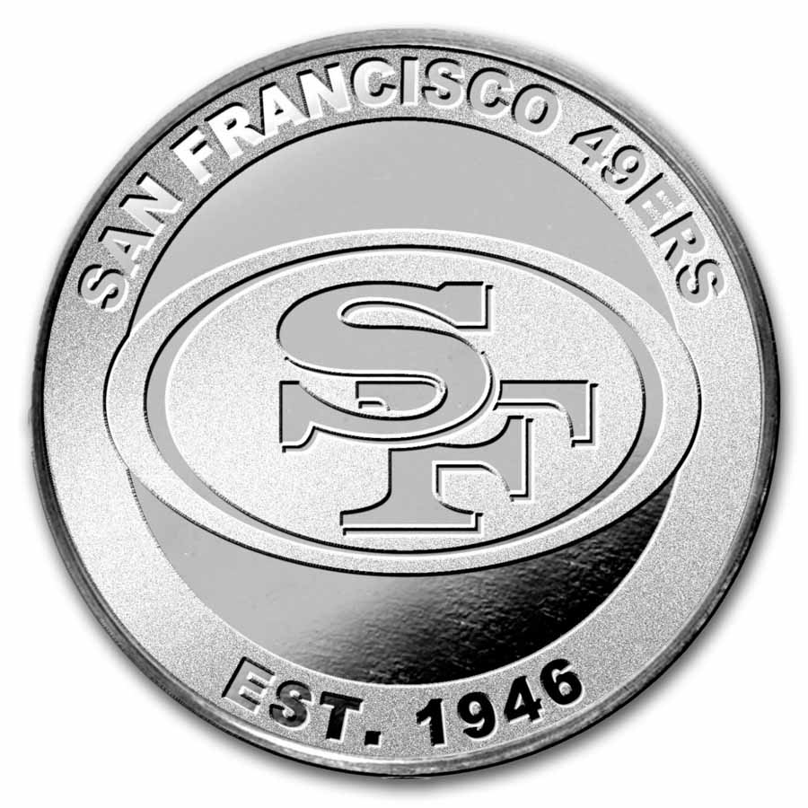 NFL San Francisco 49ers 1 oz Silver Round NFL San Francisco 49ers 1 oz Silver Round