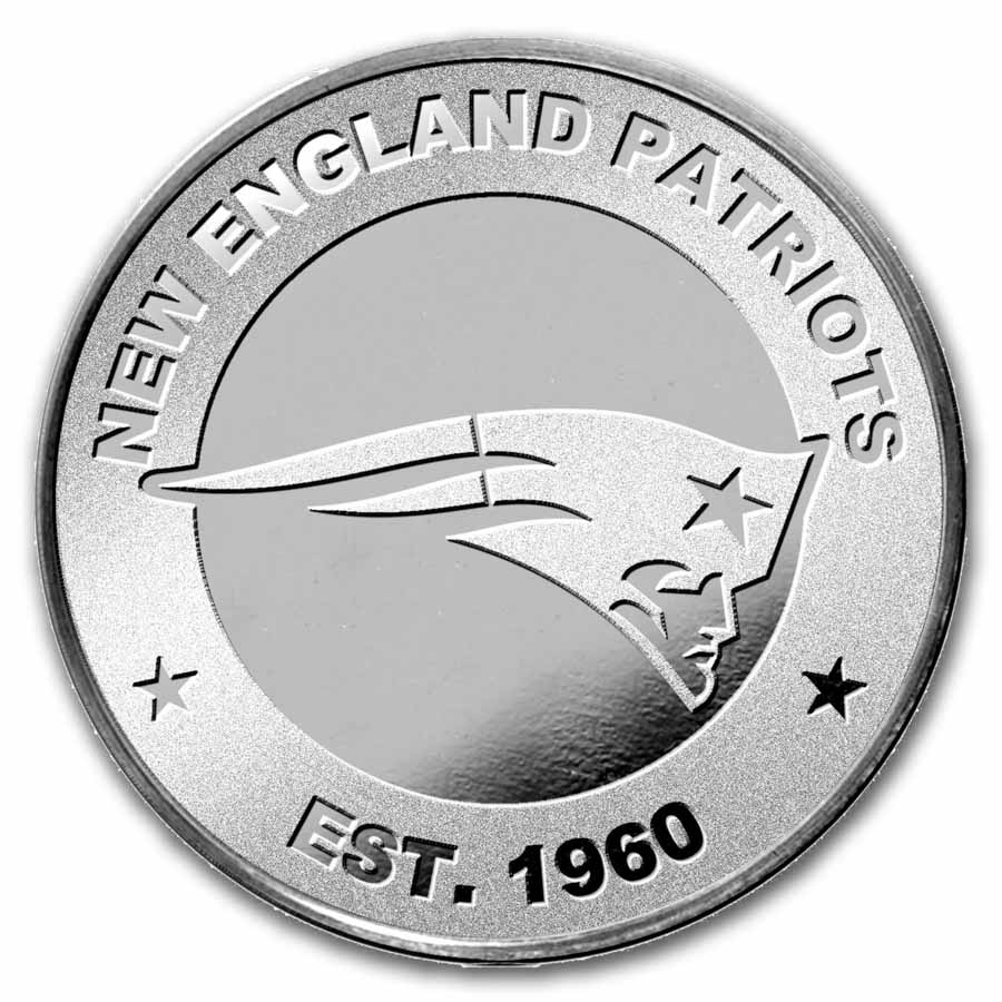 NFL New England Patriots 1 oz Silver Round NFL New England Patriots 1 oz Silver Round
