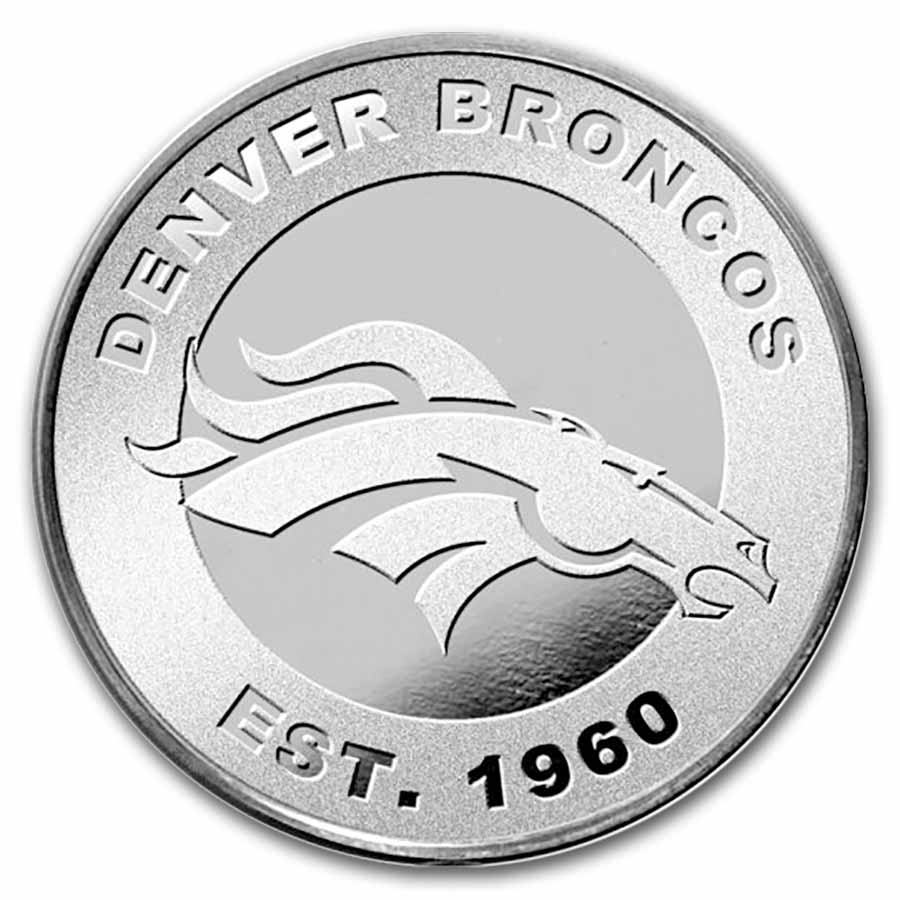 NFL Denver Broncos 1 oz Silver Round NFL Denver Broncos 1 oz Silver Round