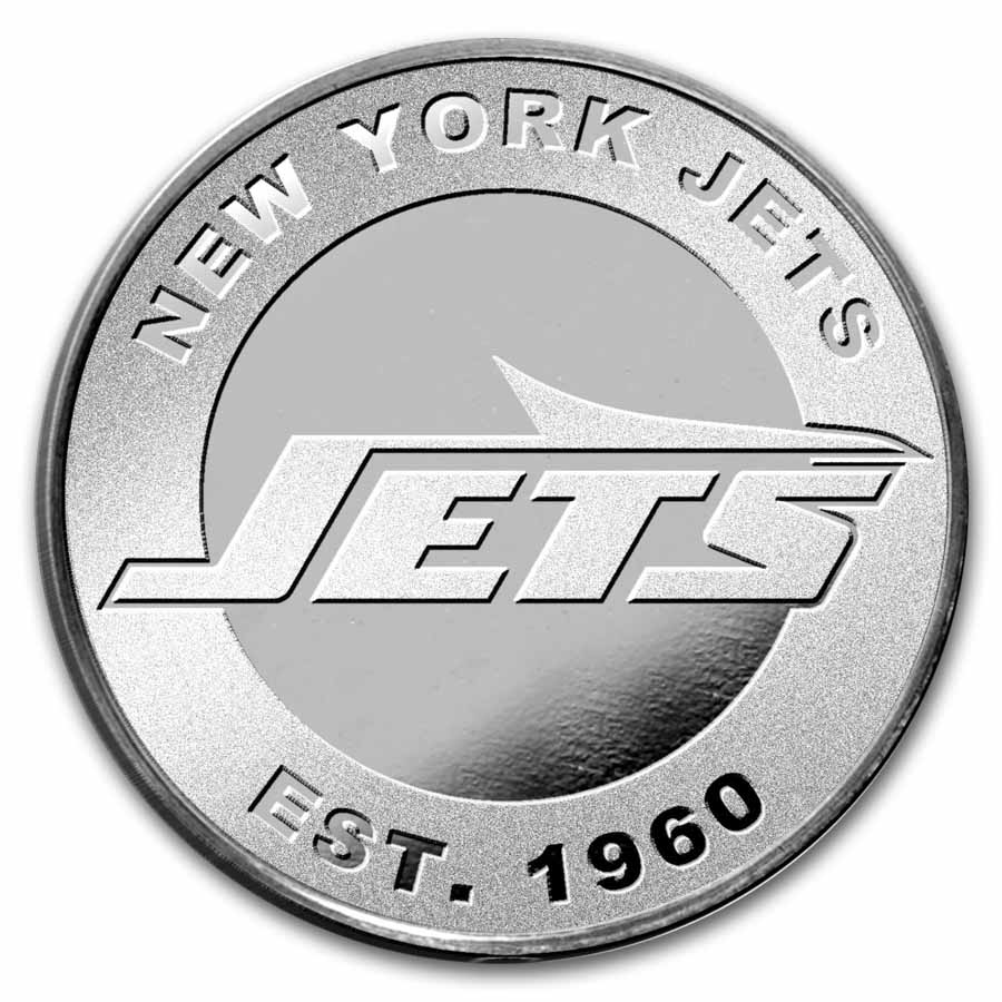 NFL New York Jets 1 oz Silver Round NFL New York Jets 1 oz Silver Round
