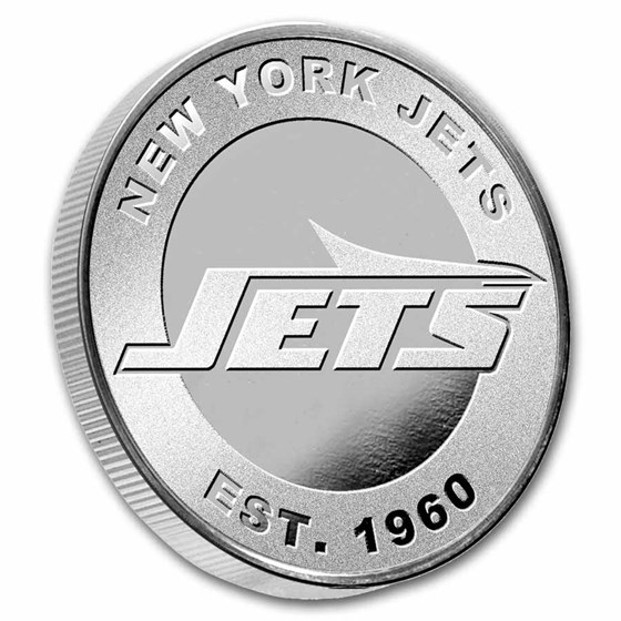 NFL New York Jets 1 oz Silver Round