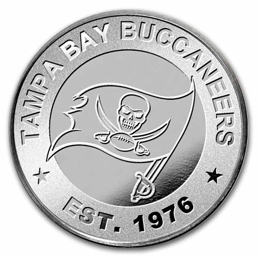 NFL Tampa Bay Buccaneers 1 oz Silver Round NFL Tampa Bay Buccaneers 1 oz Silver Round